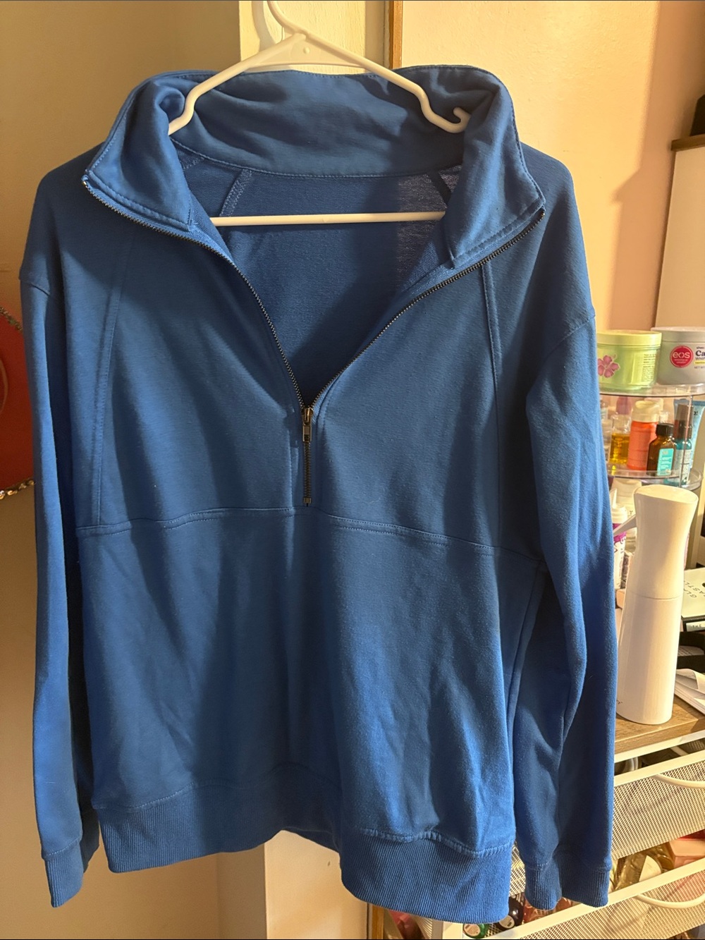 Athleta Blue Half-Zip Pullover Hoodie